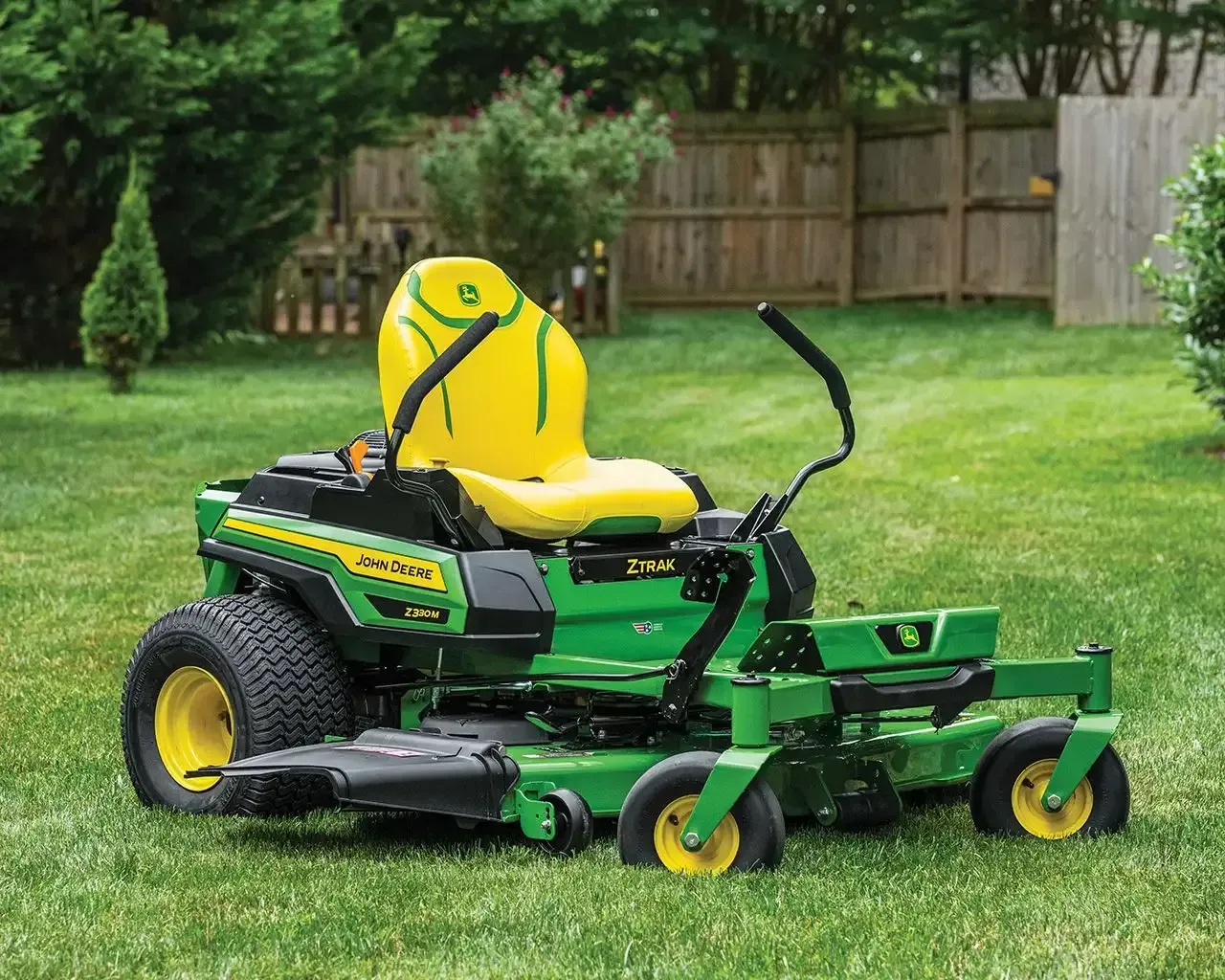 Lawn equipment displayed in a pawn shop showroom