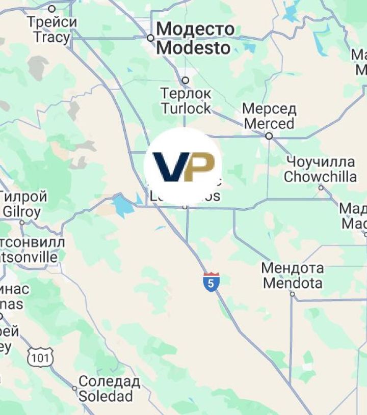 A map showing the location of modesto california