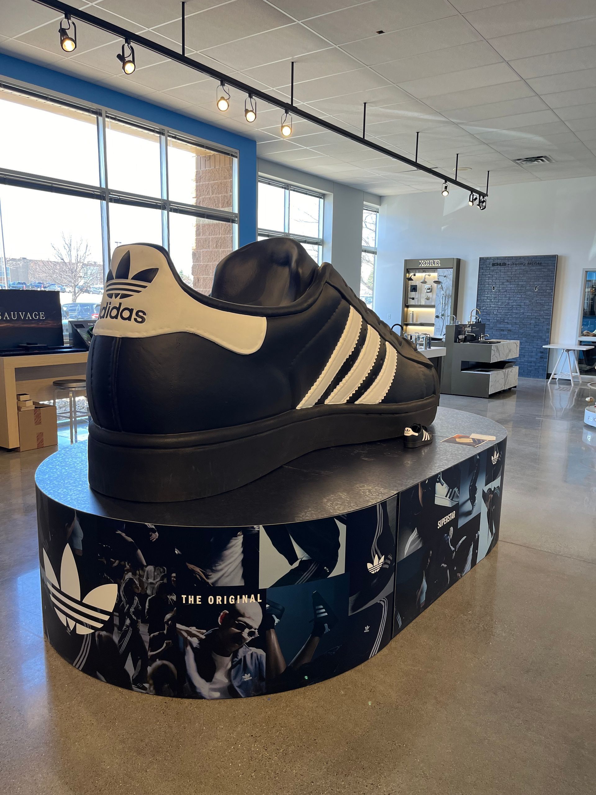 Fiberglass display, Oversize store display, adidas shoe, large adidas shoe