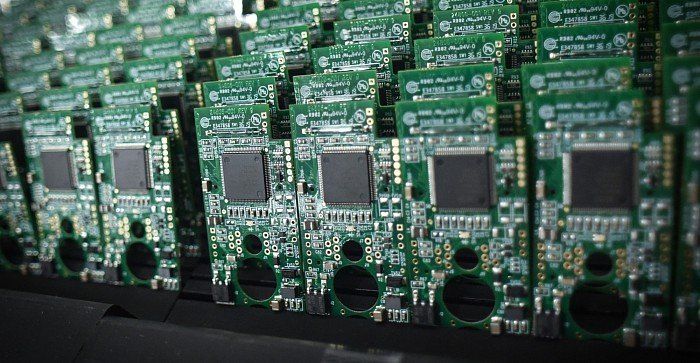 Small PCBs in a line