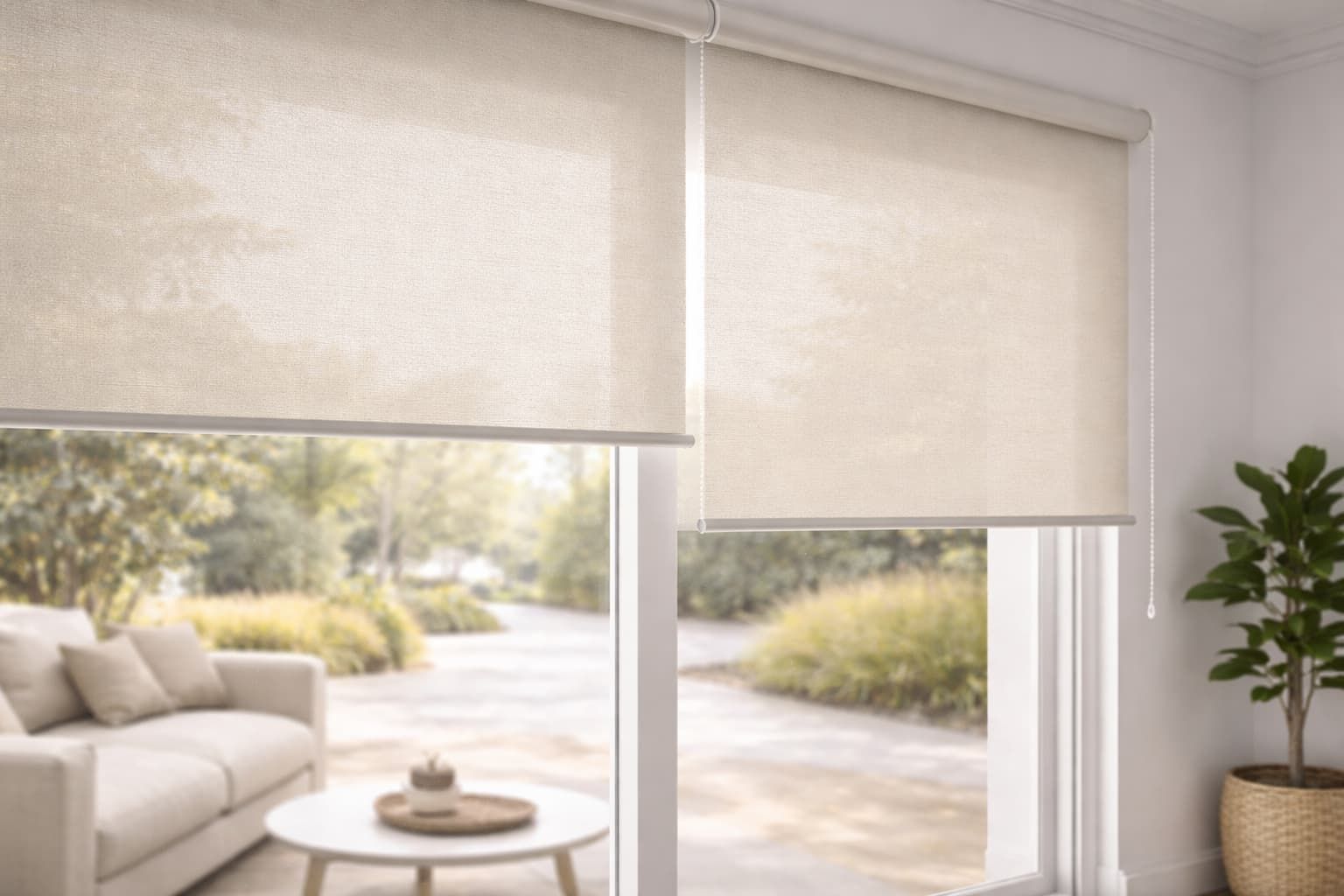 Roller blinds installed on a Townsville home window