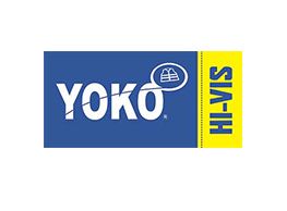 WhiteLodge YOKO logo on blue rectangle, with hi-vis yellow sidebar and outline of a vest.