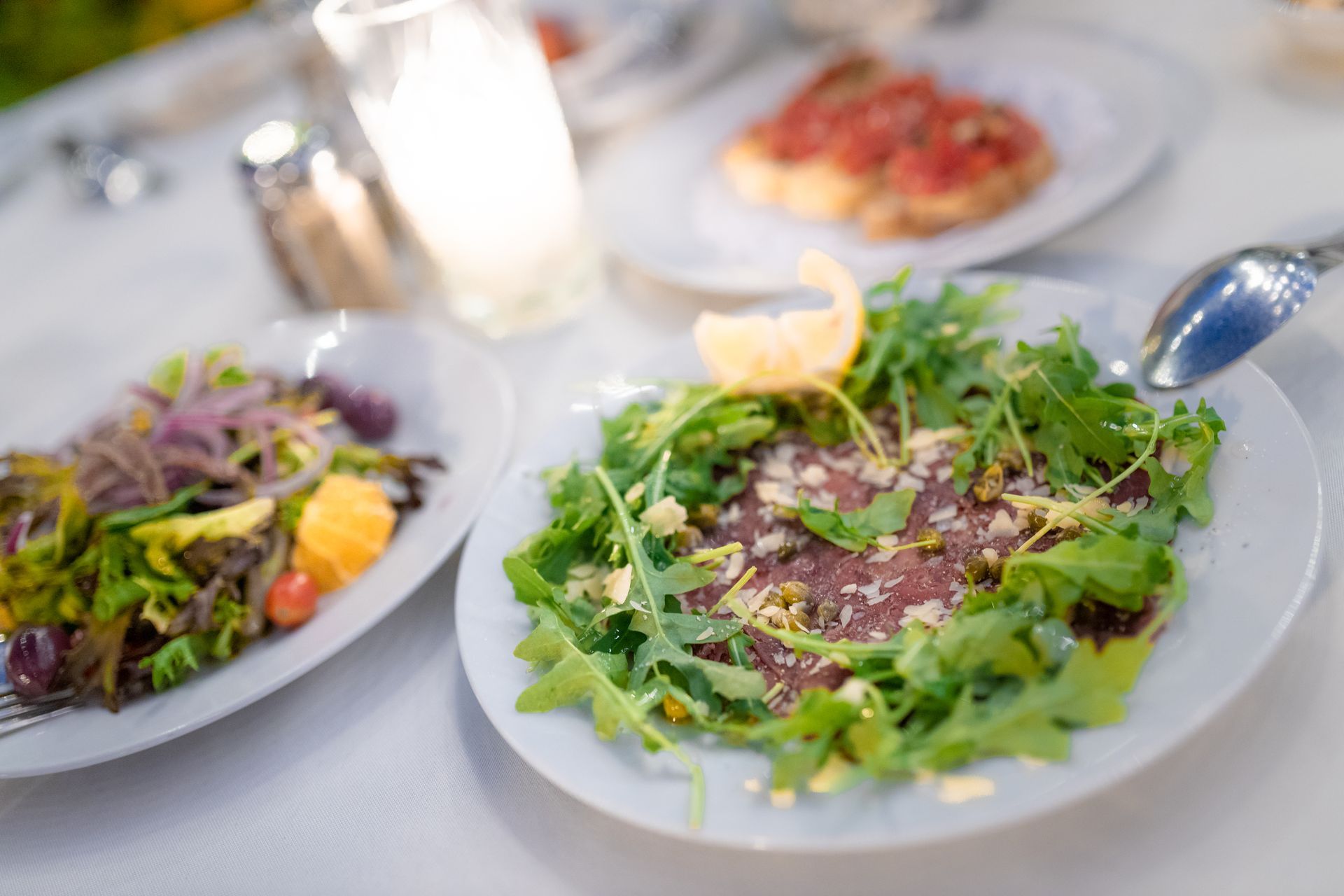 A close up of a plate of food on a table.