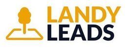 Logo for Landy Leads: Gold tree and lot icon with