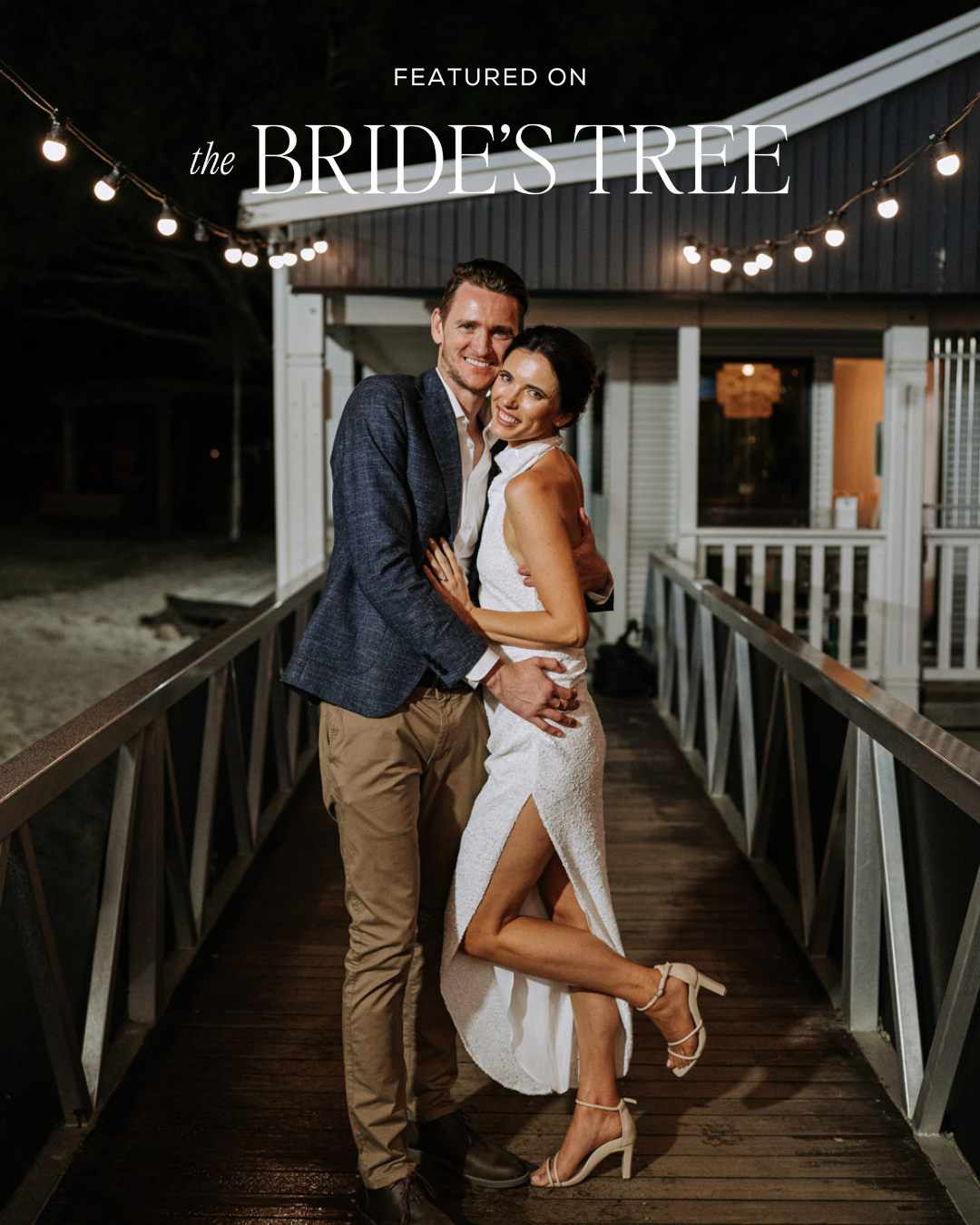 Noosa celebrant and Noosa Boathouse wedding couple just married in Noosa ready to dance!