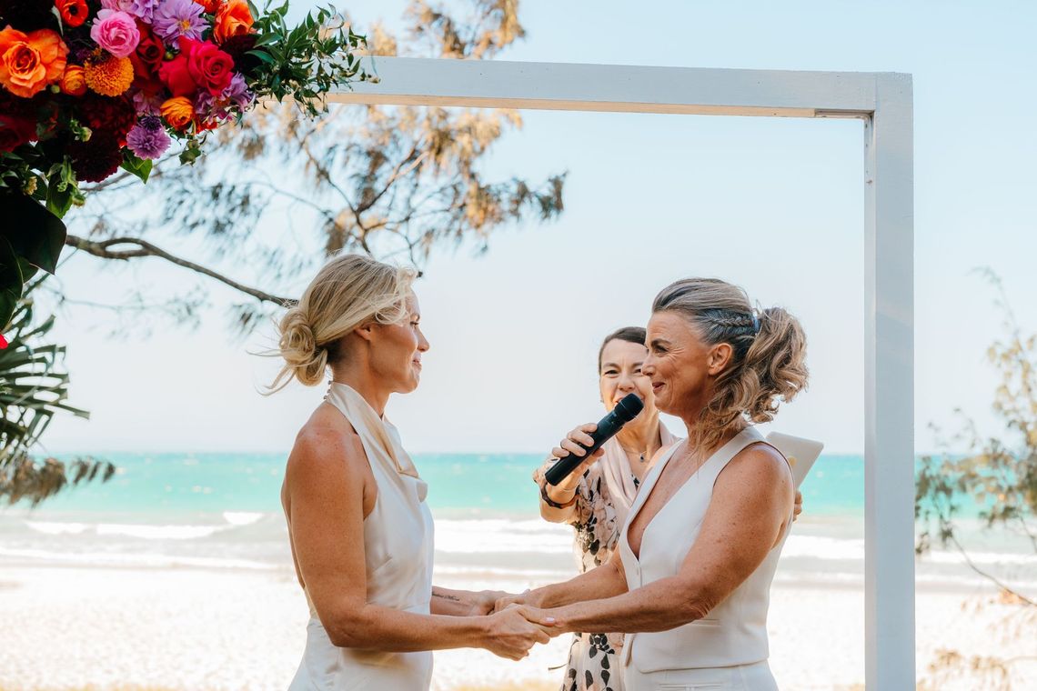 Gay couple eloping in Noosa