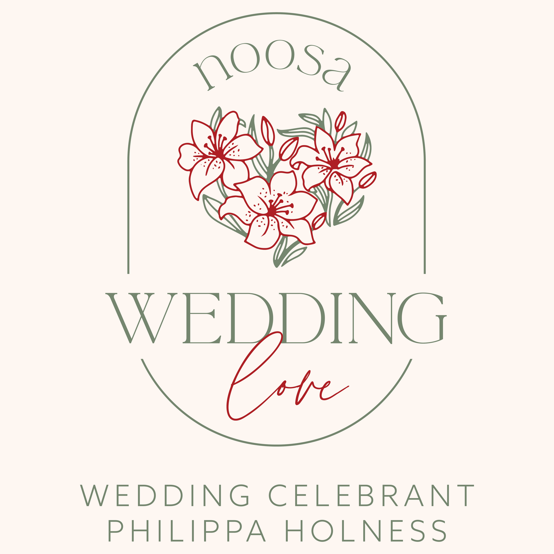 Noosa Wedding Celebrant red heart logo