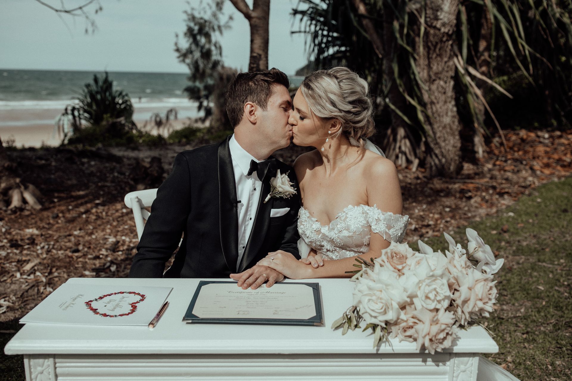 Beach wedding reception Coolum Beach Noosa Wedding Celebrant