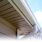 House with Brown Vinyl and Downspout — Governor John Sevier Knoxville, Tennessee — Goddard Continuous Guttering