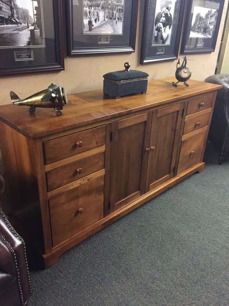 solid wood buffet style drawers