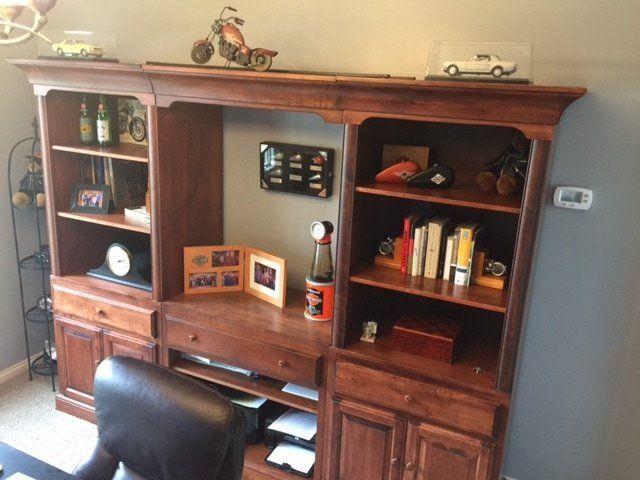 solid wood desk and hutch