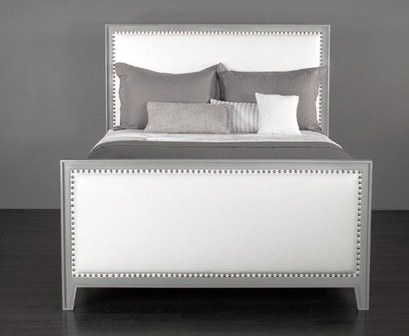 Wesley Allen white sleigh style bed