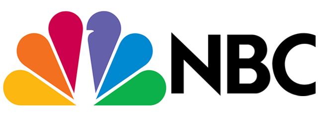 A logo for nbc with a rainbow colored bird on a white background