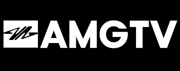 The amgtv logo is white on a black background.