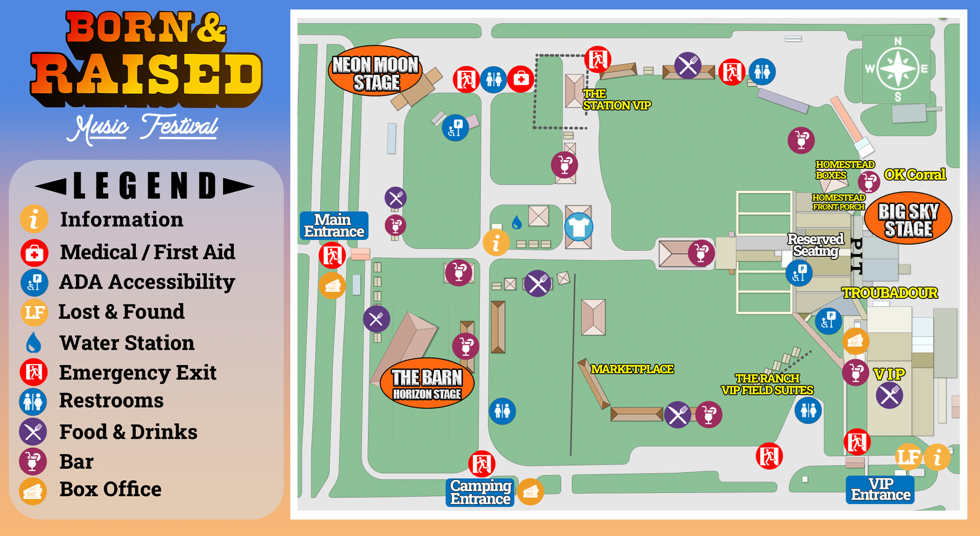 Born & Raised Venue Map