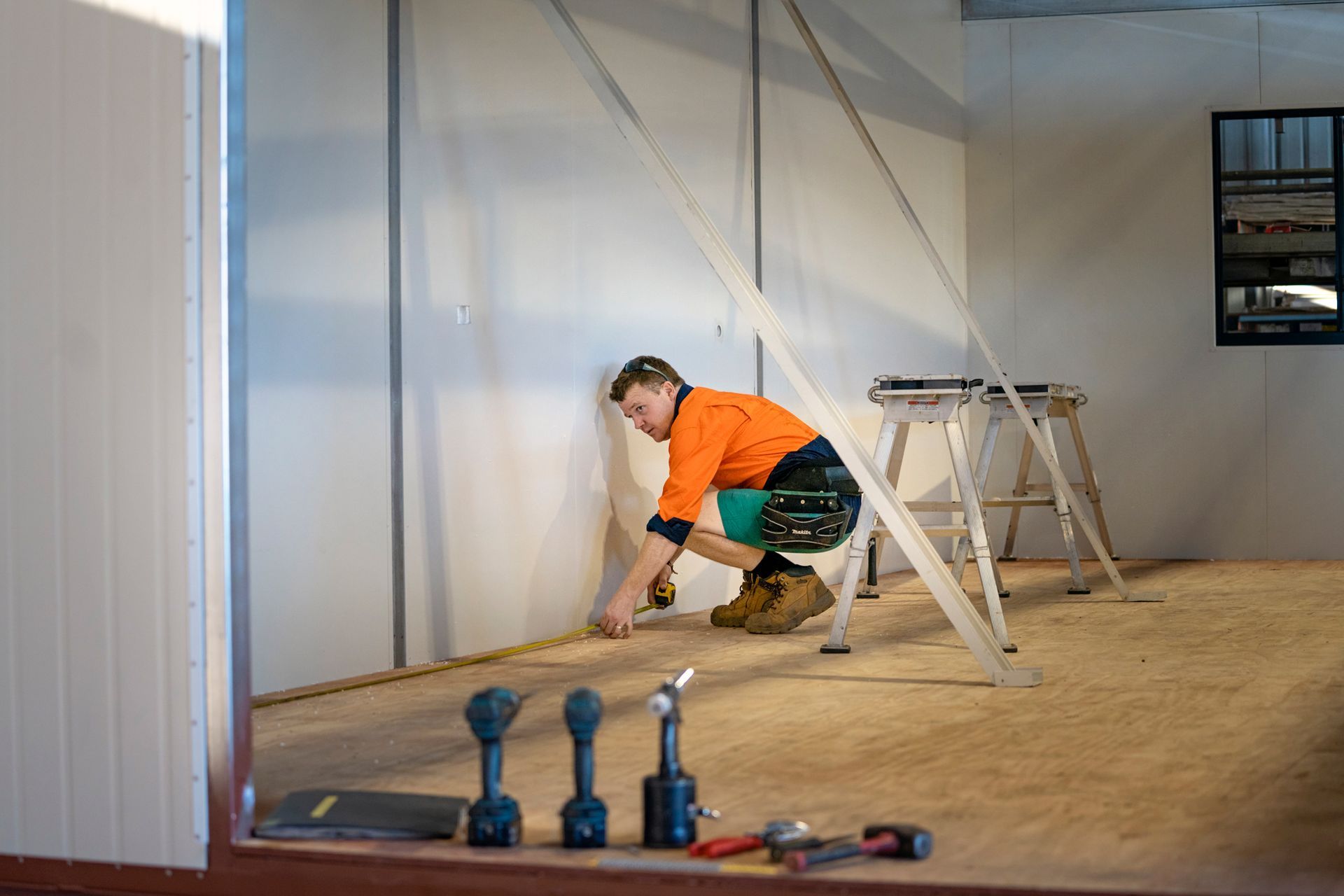 Installing a building