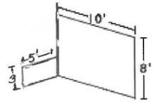 A black and white drawing of a wall with measurements on it.