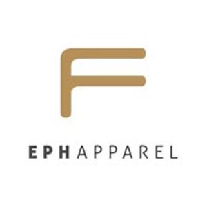 The logo for ephapparel has a letter f on it