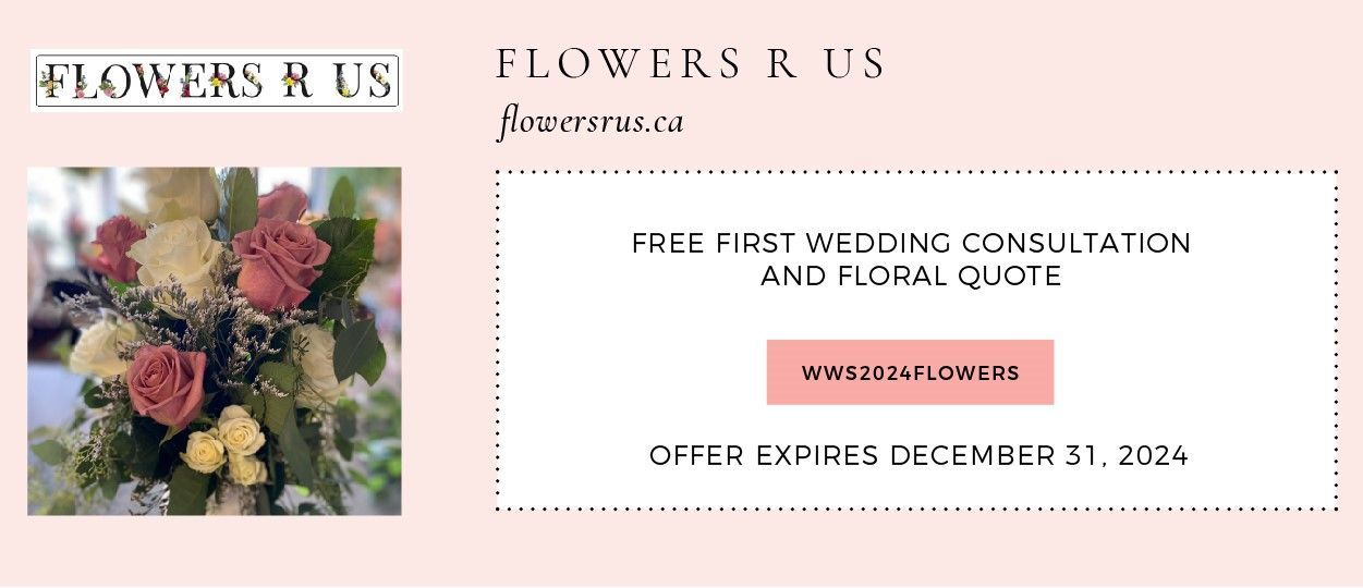 Flowers r us offers a free wedding consultation and floral quote