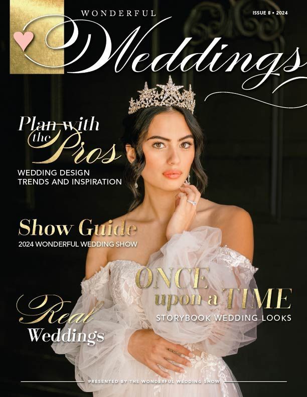 A woman in a wedding dress is on the cover of a wedding magazine.