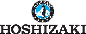 A logo for a company called hoshizaki with a penguin on it