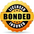 A label that says licensed bonded insured on it