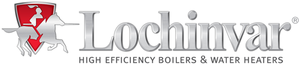 A logo for lochinvar high efficiency boilers and water heaters