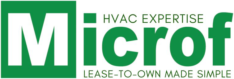 The logo for microf hvac expertise lease-to-own made simple
