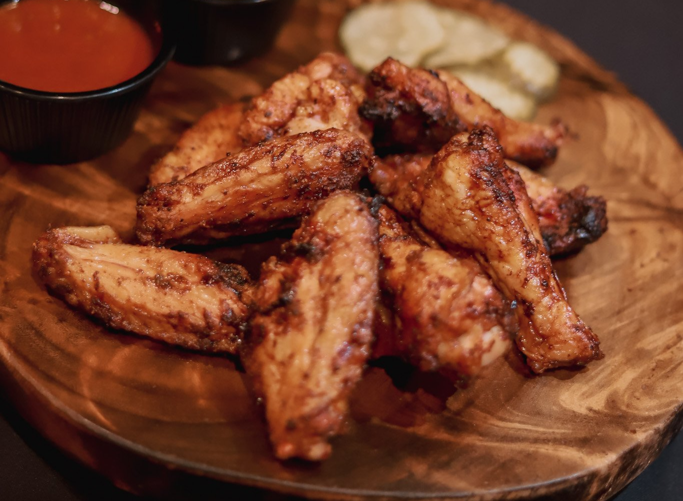 Chicken wings and pickles - Smokehouse bbq restaurant kansas city 