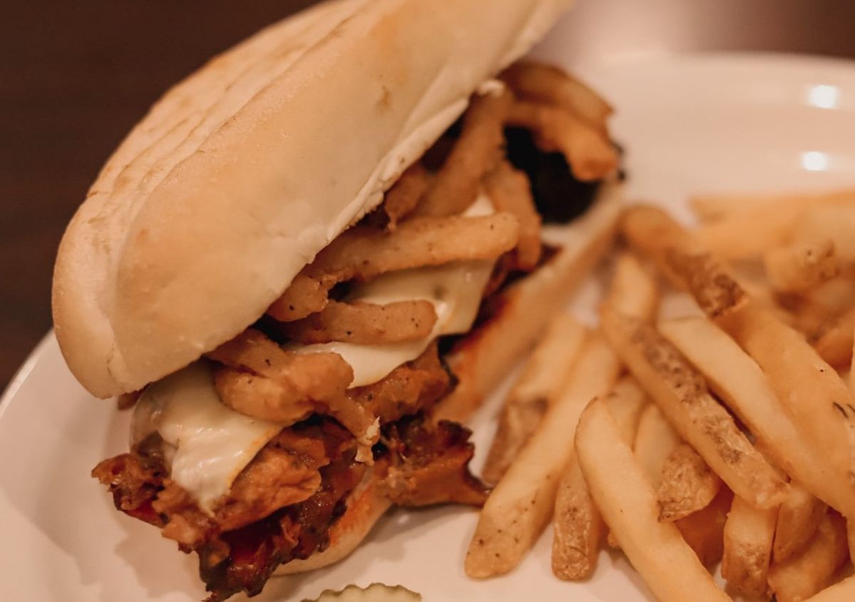 Sandwich and french fries near Kansas