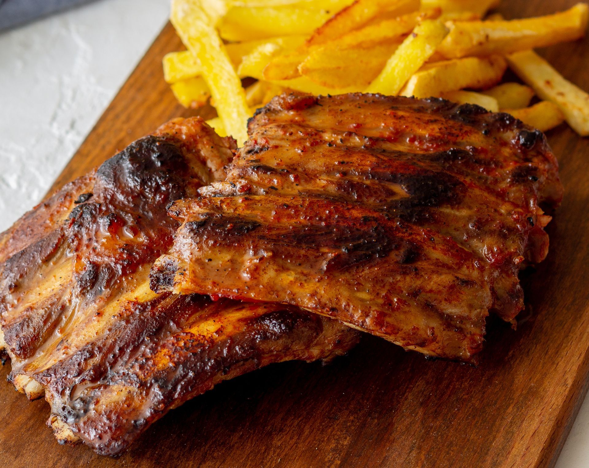 Smokehouse BBQ Pork Spare Ribs and Fries