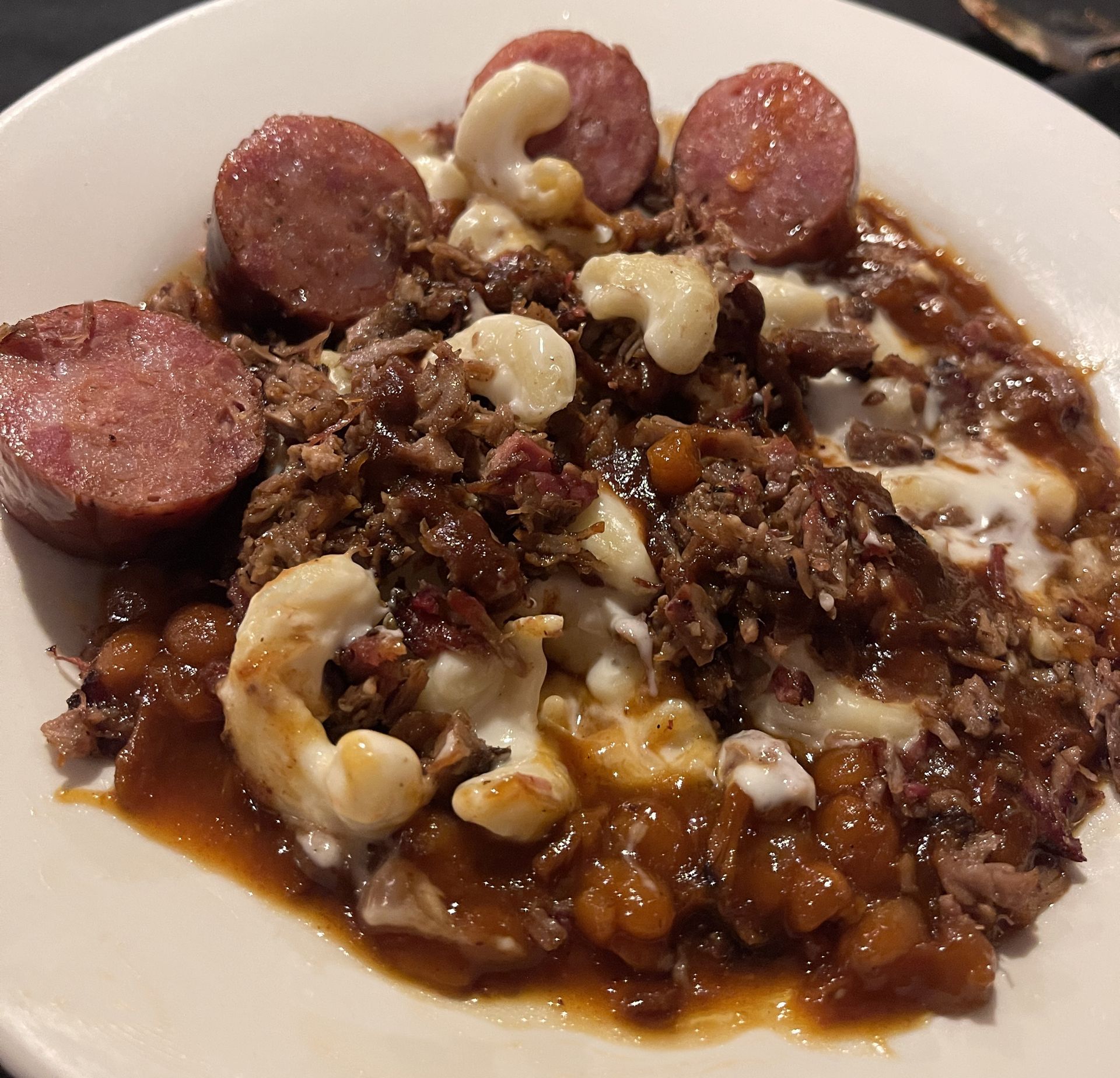 sliced meat and sauce menu for lunch in smokehouse bbq