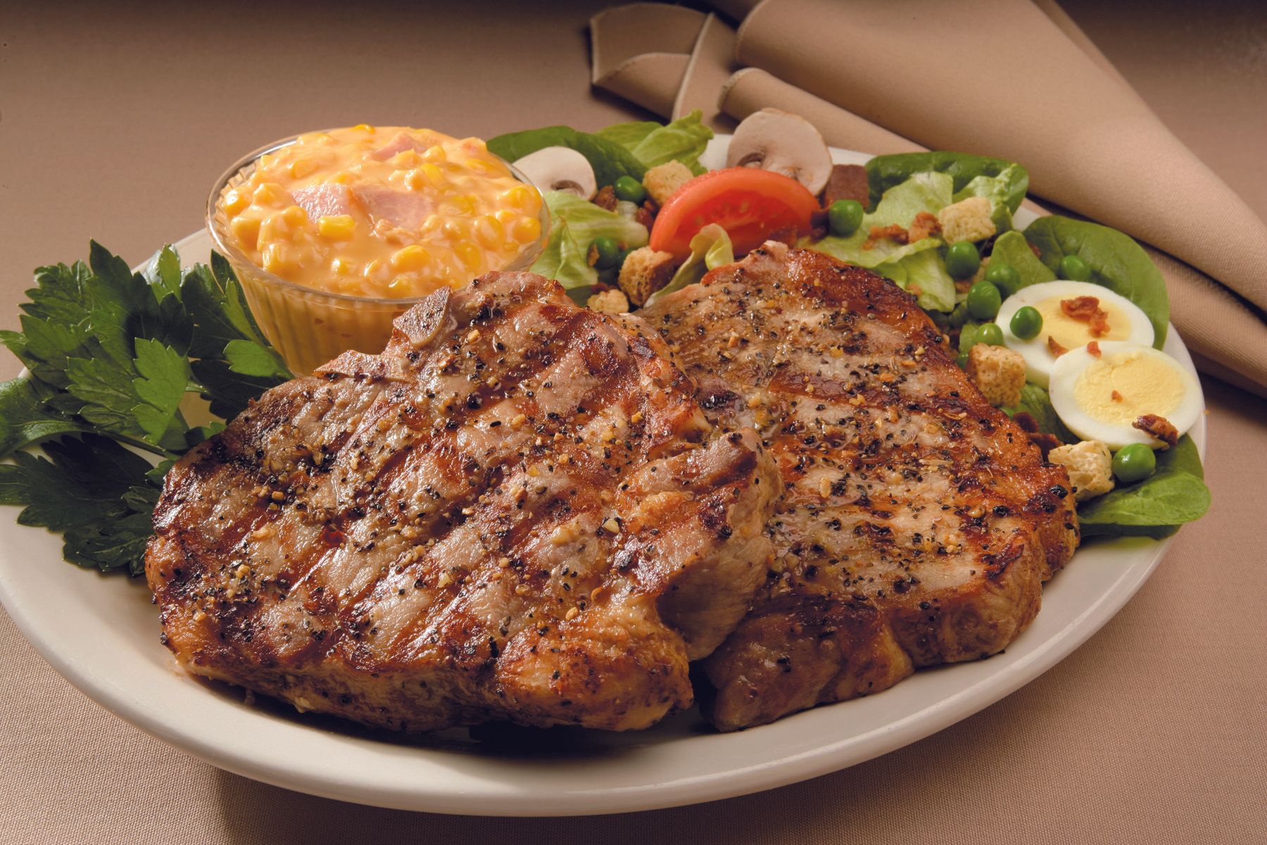 Meat and vegetables at smokehouse bbq near me