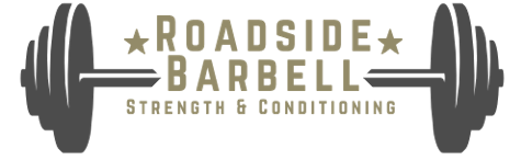 Roadside Barbell logo with barbell and text "Roadside Barbell Strength & Conditioning".