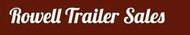 White text on a maroon background that reads "Rowell Trailer Sales" in a cursive font.