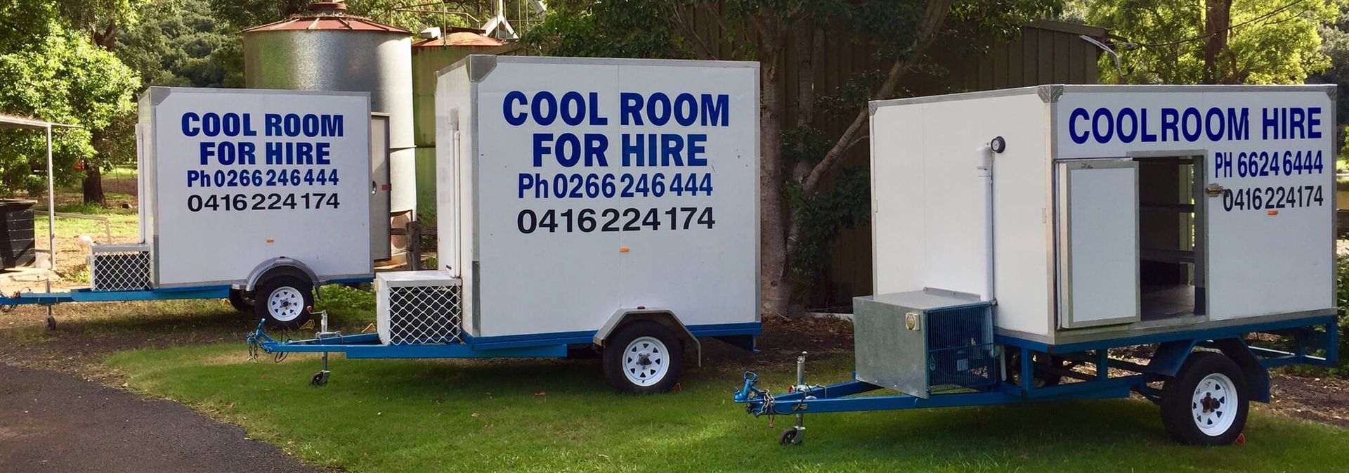 Two Cool Room for Hire Trailers are Parked Next to Each Other - Cool Room in Lindendale, NSW