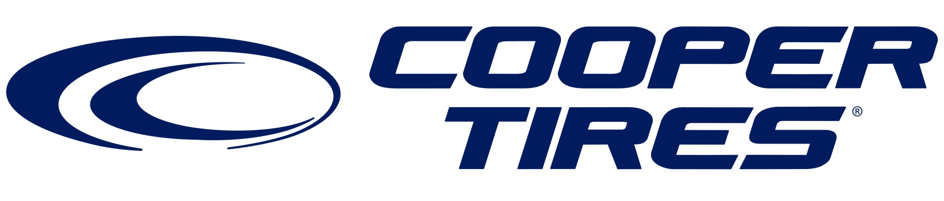The dark blue Cooper Tires company logo, featuring stylized text and a circular swoosh symbol.