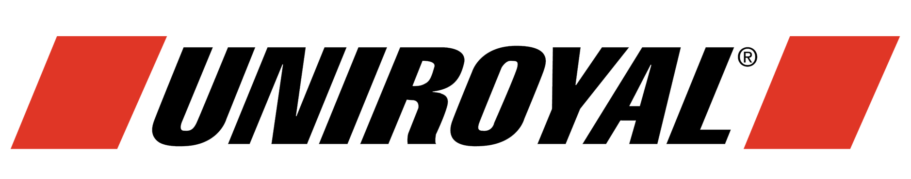 The Uniroyal logo, featuring the brand name in bold black text flanked by two red parallelograms.