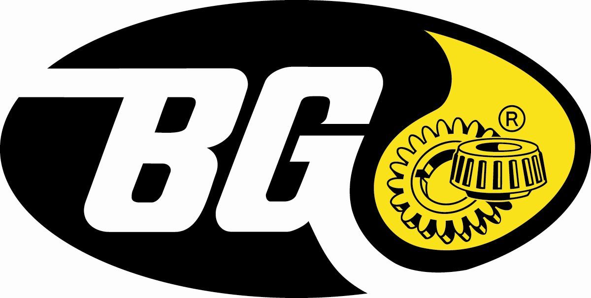 A black, white, and yellow logo with the letters