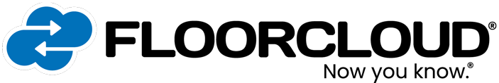 The floorcloud logo is blue and black and says now you know