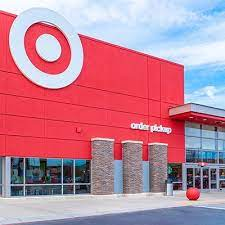A red target store with a white target on the side of it.
