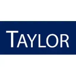 The taylor logo is on a blue background.