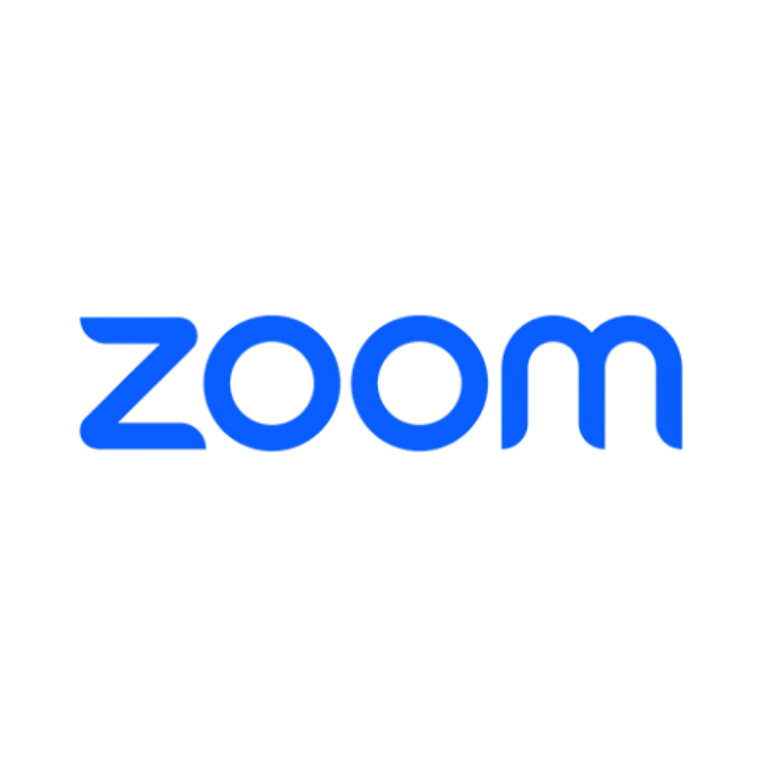 Blue "Zoom" logo on white background.