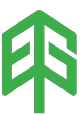 A green and white logo on a white background.