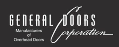 Logo of General Doors Corporation, black background, white text.