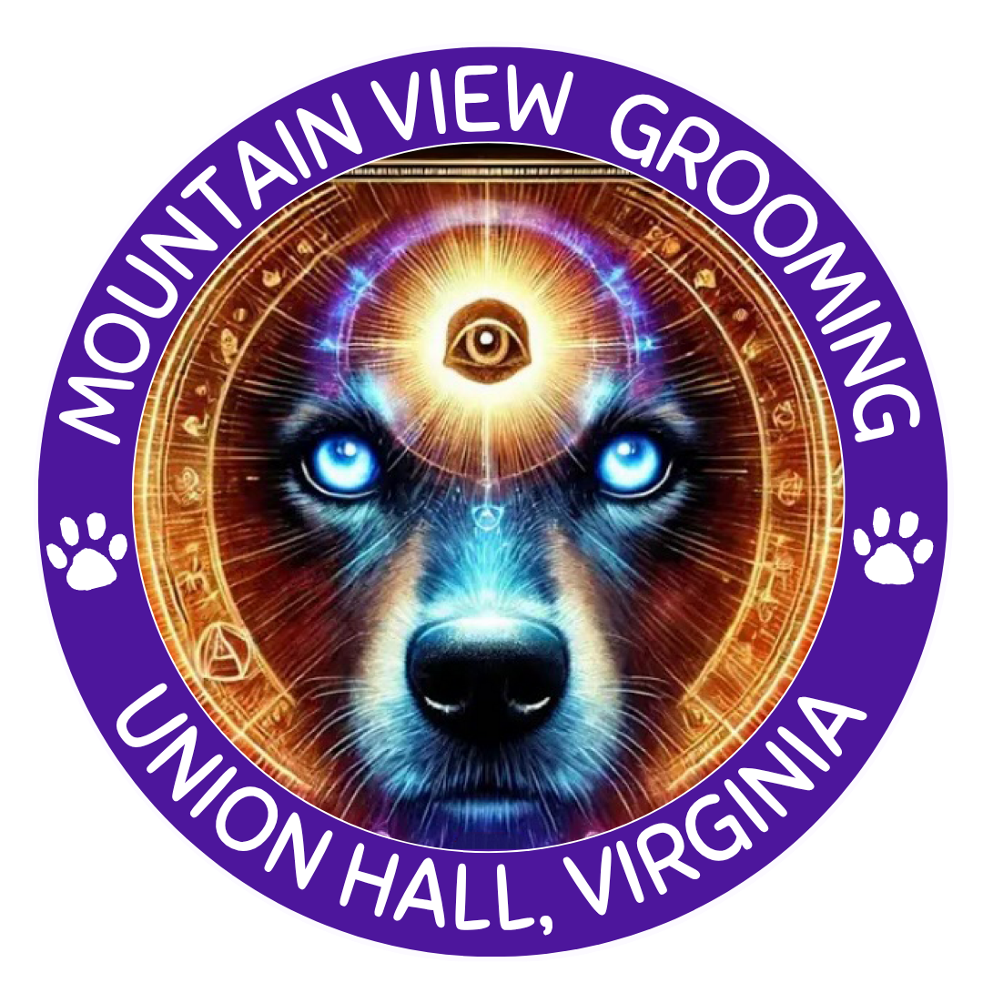 The logo for mountain view grooming union hall virginia