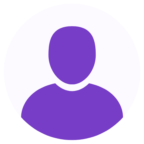 A purple icon of a person without a face on a white background.
