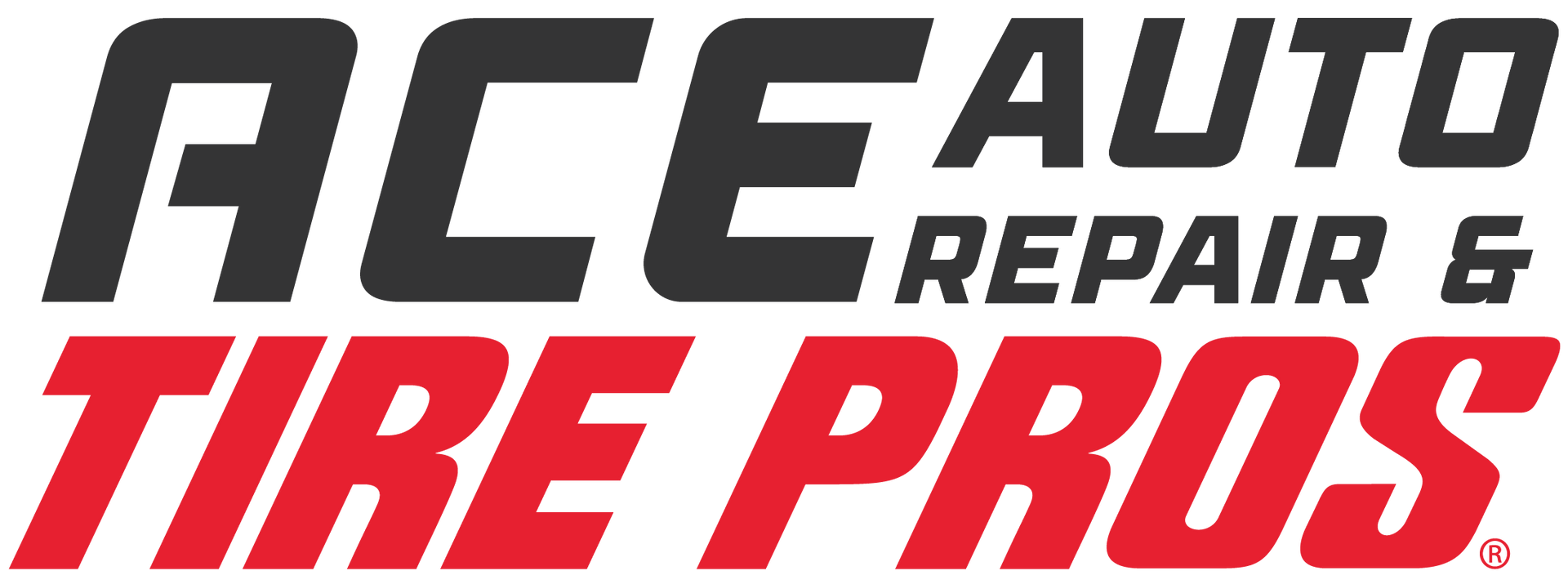 ACE Auto Repair & Tire Pros logo in black and red.