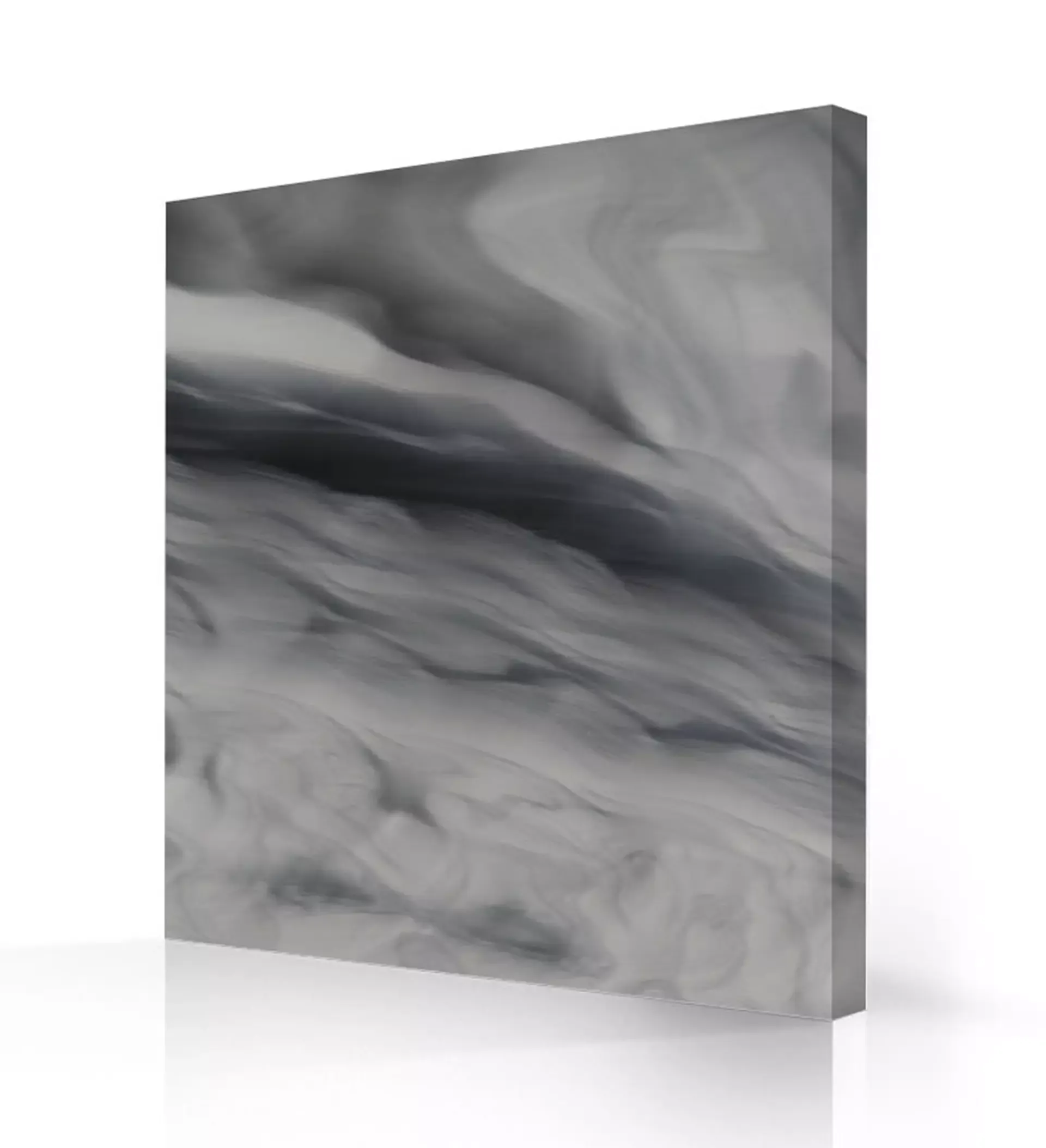 Une photo en noir et blanc de fumée sur une surface blanche.