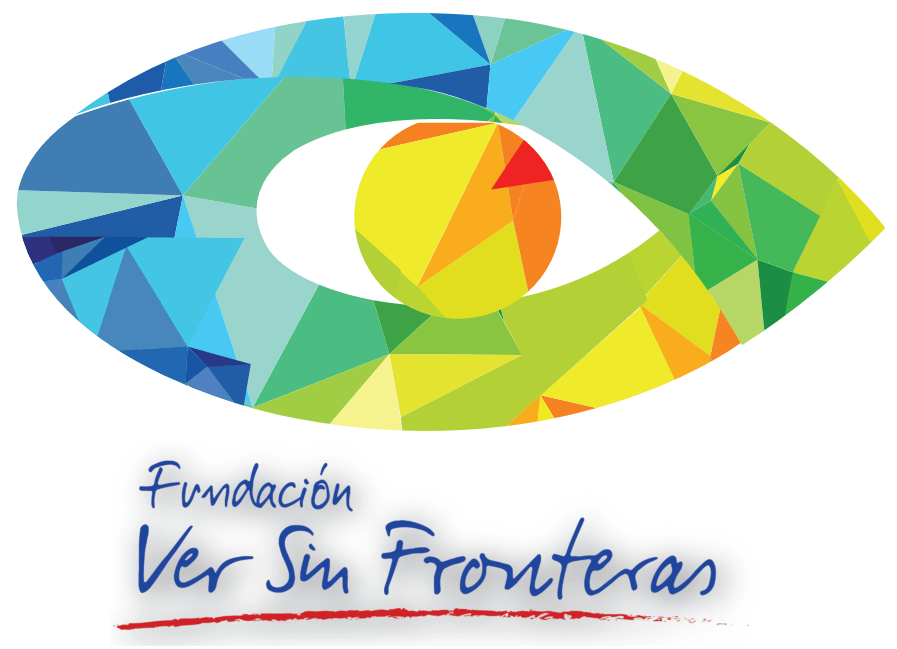 A colorful logo for fundacion ver sin fronteras